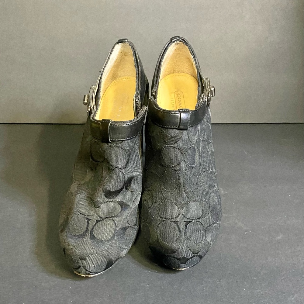 Coach Black Patterned Heeled Boots - Picture 2 of 8